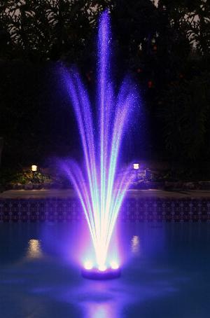 Wiedamark LED Color Changing Fountain Ring Pump and & Pipe/Nozzle Kit for Shallow Ponds 