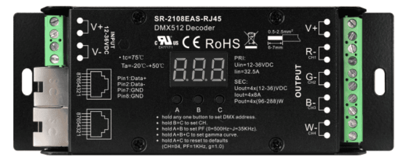 SUNRICHER DMX Decoder SR-2108EAS-RJ45